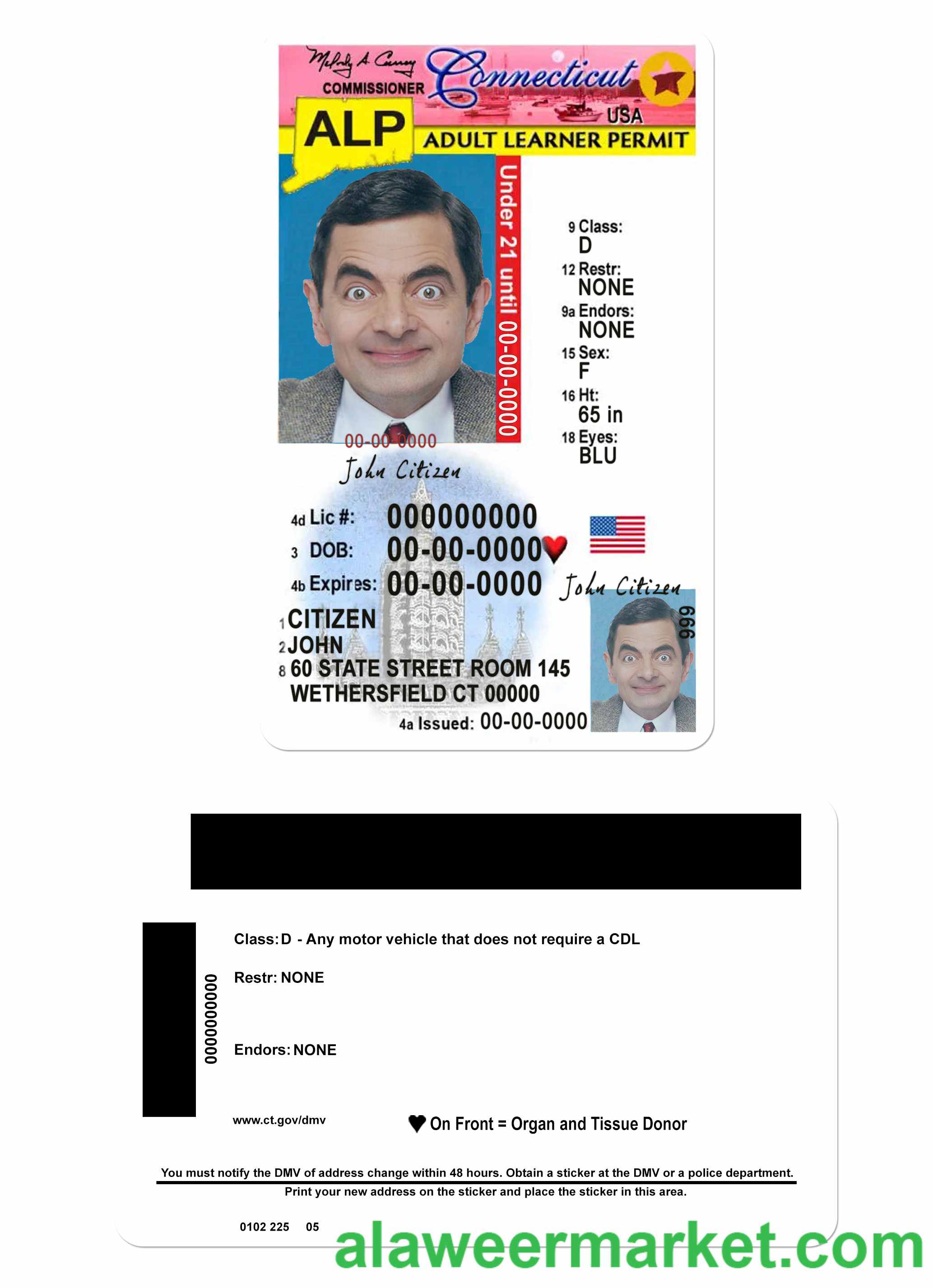 USA Connecticut driving license under 21